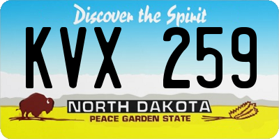 ND license plate KVX259