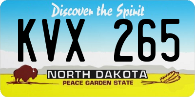 ND license plate KVX265