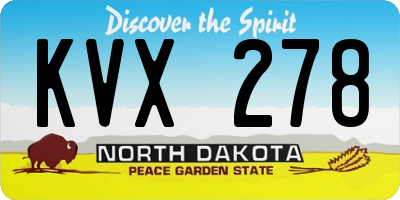 ND license plate KVX278