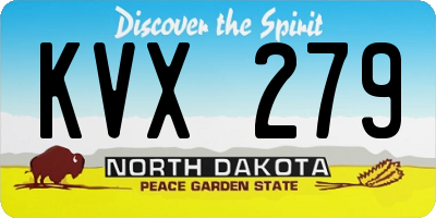 ND license plate KVX279