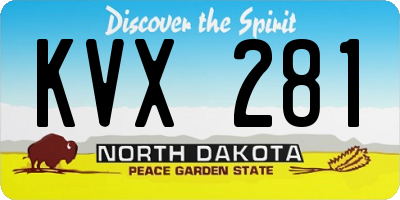 ND license plate KVX281