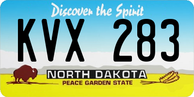 ND license plate KVX283