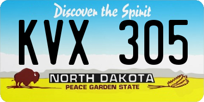 ND license plate KVX305