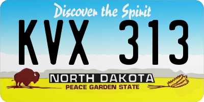 ND license plate KVX313