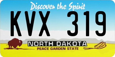 ND license plate KVX319