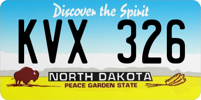 ND license plate KVX326