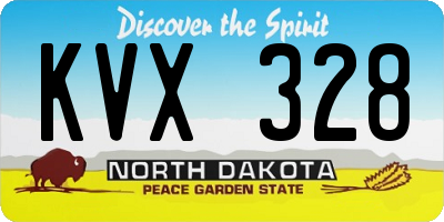 ND license plate KVX328