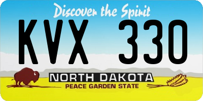 ND license plate KVX330
