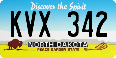 ND license plate KVX342