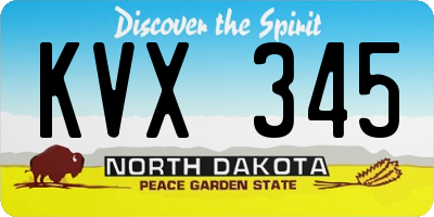ND license plate KVX345