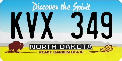 ND license plate KVX349