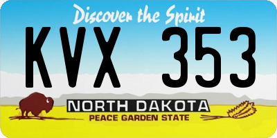 ND license plate KVX353