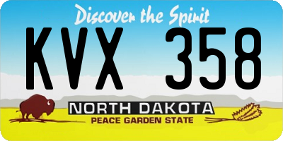 ND license plate KVX358