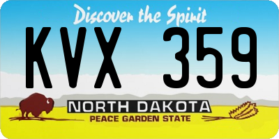 ND license plate KVX359