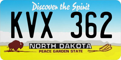 ND license plate KVX362