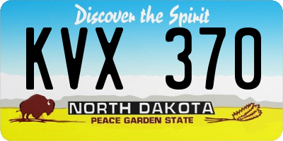 ND license plate KVX370