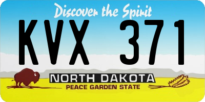 ND license plate KVX371