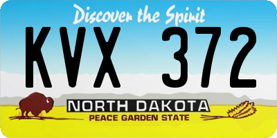 ND license plate KVX372
