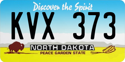ND license plate KVX373