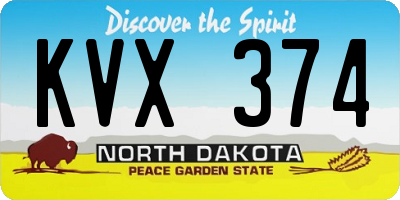 ND license plate KVX374