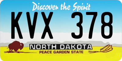 ND license plate KVX378