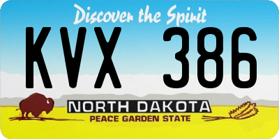 ND license plate KVX386