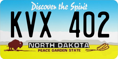 ND license plate KVX402