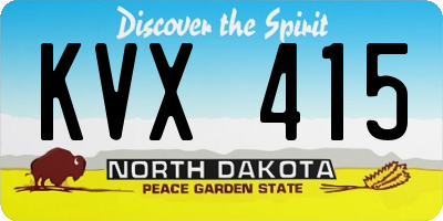 ND license plate KVX415