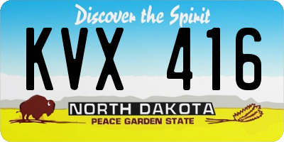 ND license plate KVX416