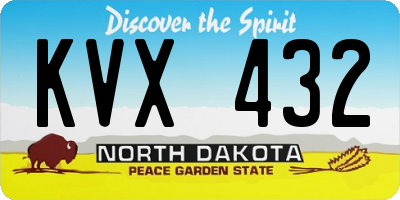 ND license plate KVX432