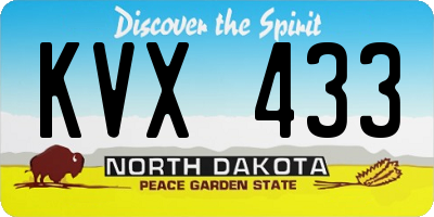 ND license plate KVX433