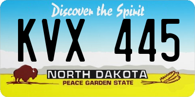 ND license plate KVX445