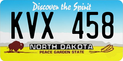 ND license plate KVX458