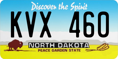 ND license plate KVX460