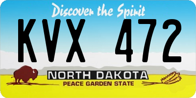 ND license plate KVX472