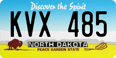 ND license plate KVX485
