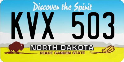 ND license plate KVX503