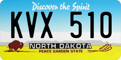 ND license plate KVX510