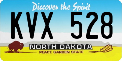 ND license plate KVX528