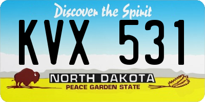 ND license plate KVX531