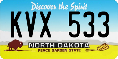 ND license plate KVX533