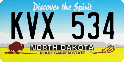 ND license plate KVX534