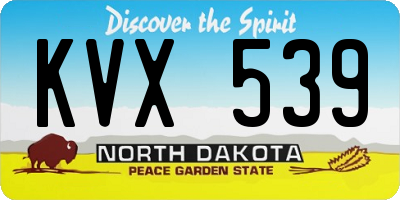 ND license plate KVX539