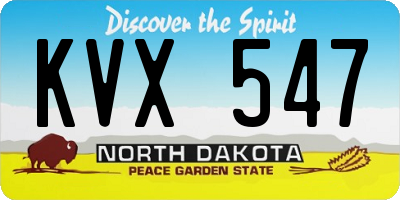 ND license plate KVX547