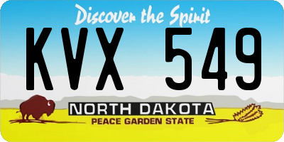 ND license plate KVX549