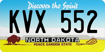 ND license plate KVX552