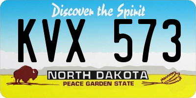 ND license plate KVX573