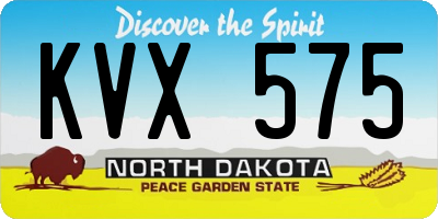 ND license plate KVX575