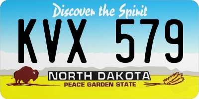 ND license plate KVX579