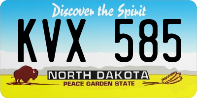 ND license plate KVX585
